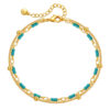 Wholesale Turquoise Double Layer Ball Metal Bracelet