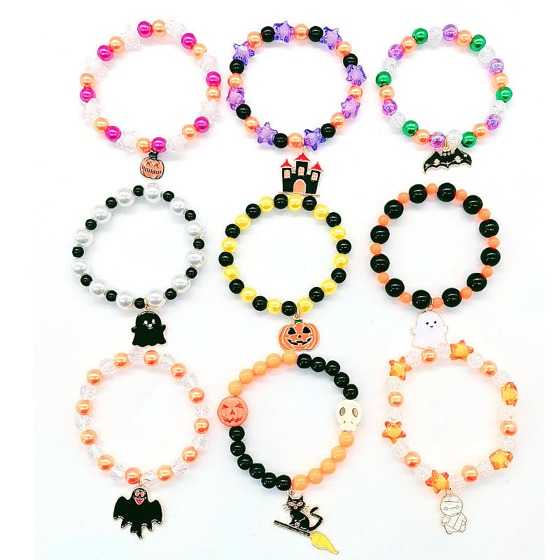 Wholesale New Handmade Beaded Hand Decorated Pumpkin Alloy Bracelet