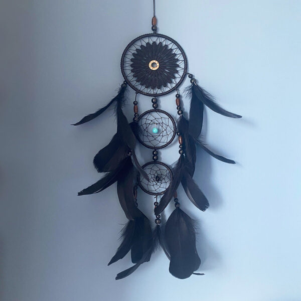 O1CN01aJryoE1jgJTilb4rE__3432204577-0-cib Wholesale White and Black Minimalist Feather Dream Catcher Decorations