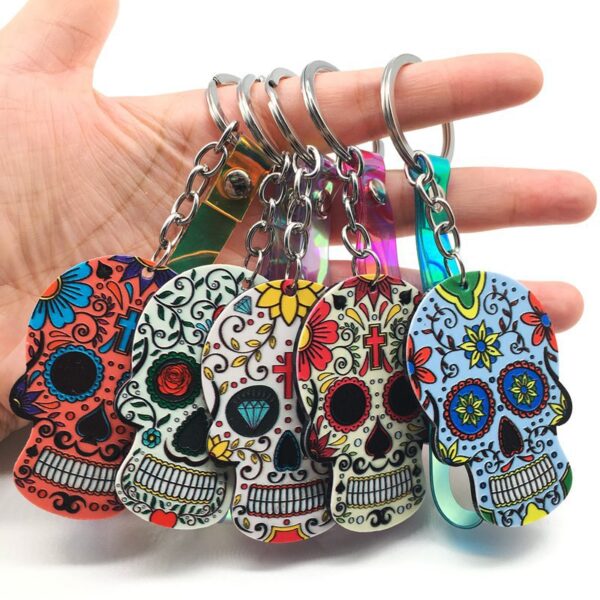 O1CN01aKkfWY1czMjjGsOyV_2211273843671-0-cib Wholesale Day of the Dead Skull Mexican Calavera Acrylic Keychain