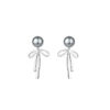 Wholesale Vintage Pearl Bow Metal Stud Earrings