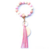 Wholesale PU Printed Tassel Pendant Wrist Keychain