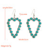 Wholesale Personalized Hollow Heart Exaggerated Turquoise Exquisite Earrings