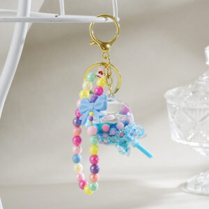 Blue / Bead chain buckle + lollipop A4-1
