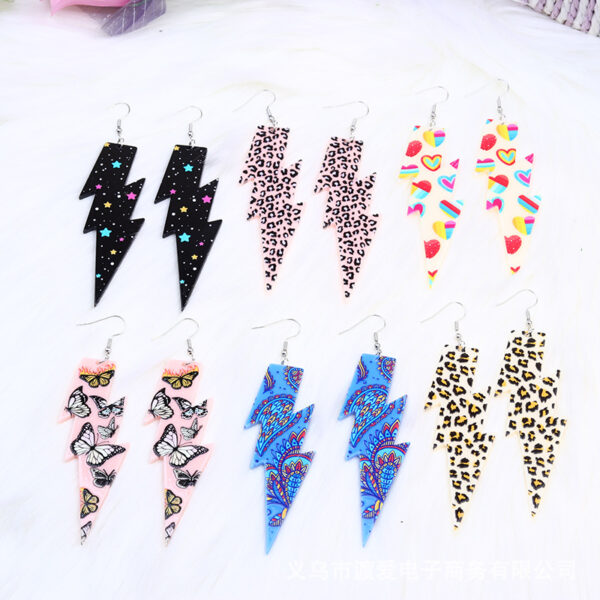 Wholesale Rainbow Leopard Stripe Acrylic Earrings