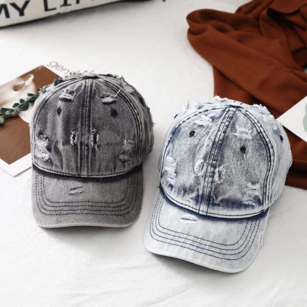 O1CN01aO2XDo1y5PziL3F5q_2215644316527-0-cib Wholesale Ripped Washed Denim Baseball Caps