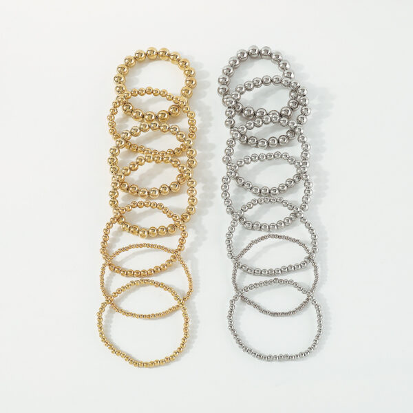 Wholesale Stretch Handmade Beaded CCB Large Small Gold Beads Stack Wearing Bracelet