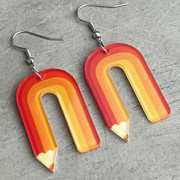 O1CN01aQ2Jc71v6Nx8ZTP0V_2208452356123-0-cib Wholesale 2pcs Teachers Colored Pencil Art Acrylic Earrings
