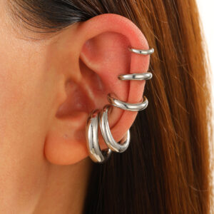 21 silver ear clips (alloy 5 ear clips)
