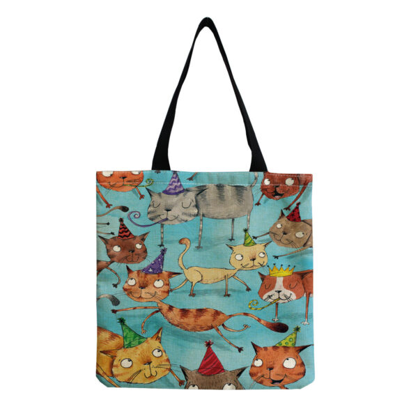 O1CN01aS0UFO29wViFhd0ci_2601188132-0-cib Wholesale Cotton and Hemp Cute Cat Group Printed Handbags