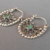 Wholesale Vintage Hollow Emerald Alloy Earrings