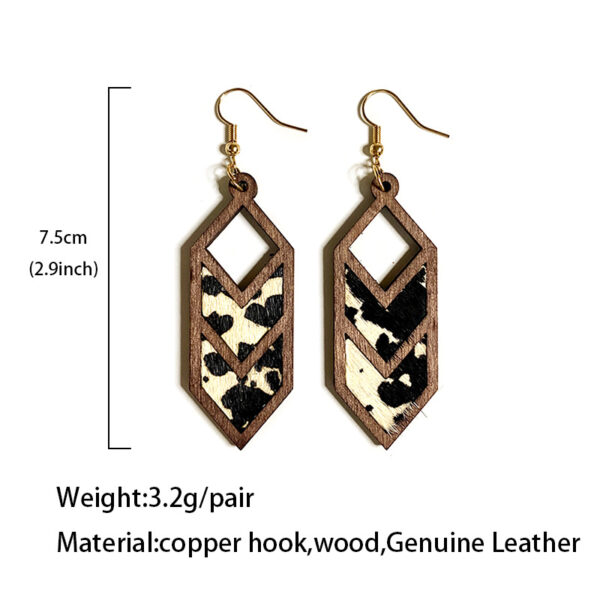 Wholesale Leopard Print Cow Print Western Style Hollow Leather Earrings