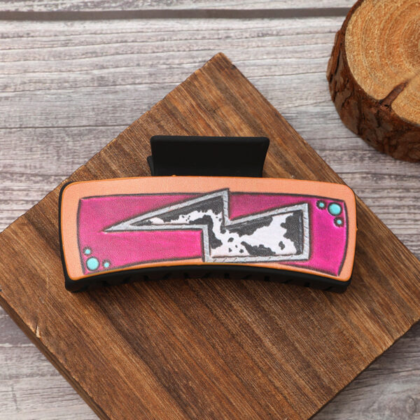 Wholesale Western Style Cactus Butterfly Leather Hair Clip Shark Clip Combination