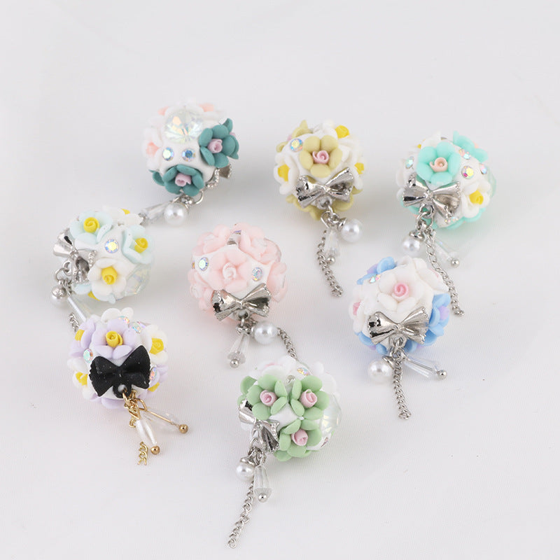 Wholesale Luminous Gemstone Tassel Flower lymer Clay DIY Beads