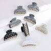 Wholesale Black & White Printed Acrylic Hair Clips