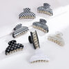 Wholesale Black & White Printed Acrylic Hair Clips
