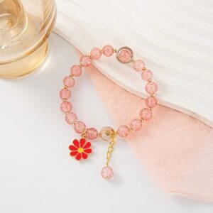 Shallow water red burst bead [A small Daisy bracelet]]