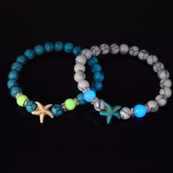 O1CN01aVcRL22IVKfTdCv6l_3919529291-0-cib Wholesale Glow Starfish Boho Turquoise Luminous Bracelet