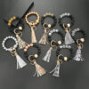 Wholesale Wooden Beads Tassel Wrist Keychain
