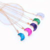 Wholesale Moon Pendant Natural Agate Stone Necklace