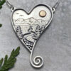 Wholesale Mountain River Sun Delicate Pendant Necklace Alloy