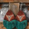 O1CN01aZjoQ91qyMbgz8Xg4__2206372095564-0-cib Wholesale Western Style Retro Water Drop Shaped Tassel Cow Head Earrings
