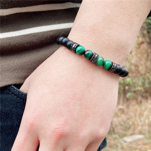 Wholesale Natural Stone Tiger Eye Beads Matte Beads Micro Setting Spacer Woven Bracelet