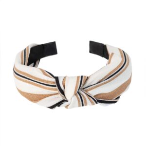 Contrast color stripes khaki White