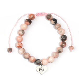 Pink zebra woven love bracelet