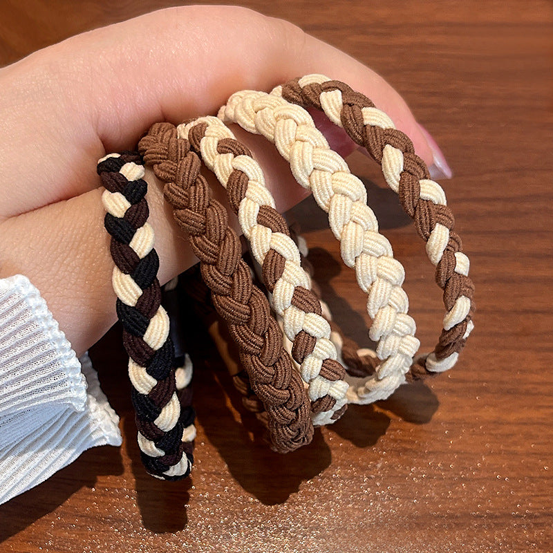 Wholesale Milk Coee Color Simple High Elastic Fabric Hair Scrunchies