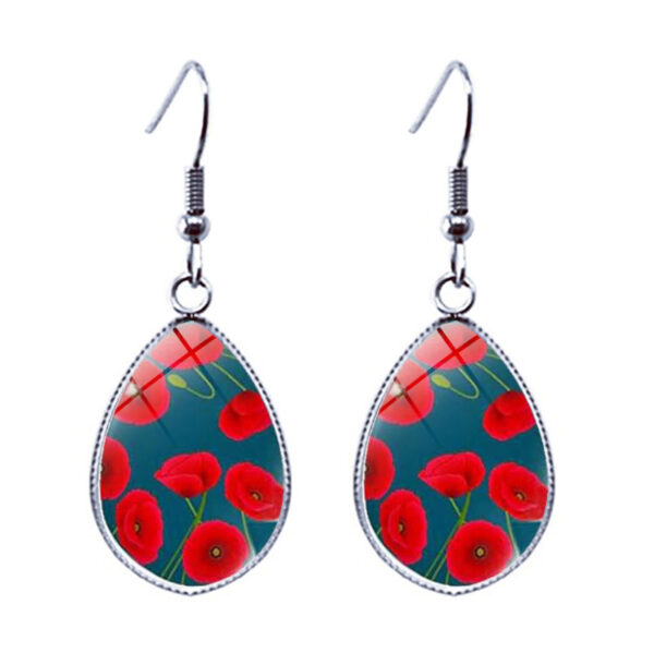 Wholesale Flowers Water Drop Glass Earrings