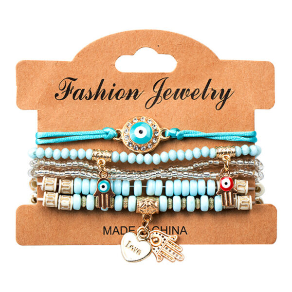 Wholesale Devil's Eye Fashion Bohemian Multi Layer Bead Charm Bracelet