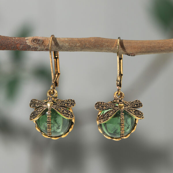 Wholesale Vintage Dragonfly Green Bohemian Earrings
