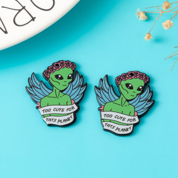 O1CN01aeokyY2FMgTc9iWf7_2209539088866-0-cib Wholesale 10pc Creative DIY Cute Funny Alien Alien Angel Accessories FlatBack