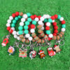 Wholesale Christmas Silicone Bead Wrist Keychain