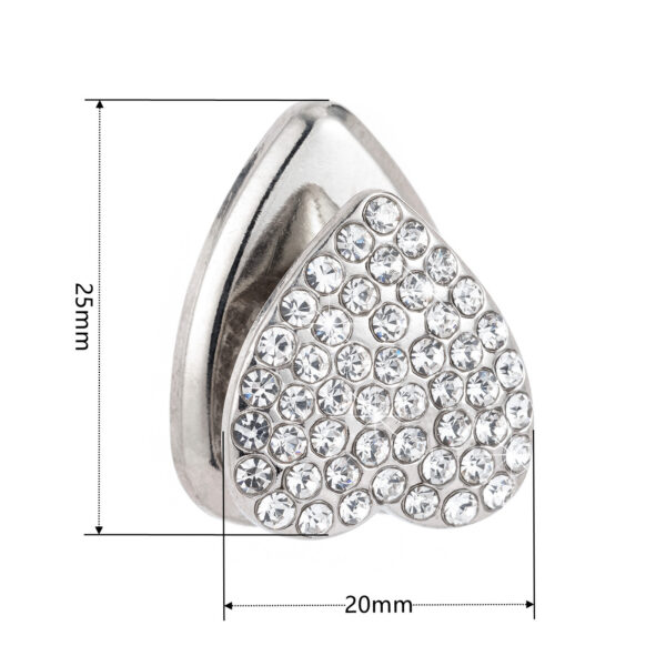 Wholesale Valentine's Day Zinc Alloy Diamond-encrusted Adhesive Heart-shaped Hook