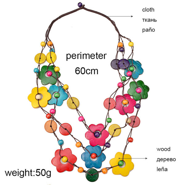 Wholesale Multilayer Flower Coconut Wood Shell Necklaces