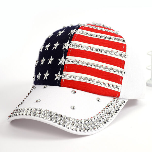 Wholesale American Flag Diamond Denim Polyester Baseball Cap