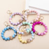 Wholesale Camouflage Silicone Beaded Wrist Keychains