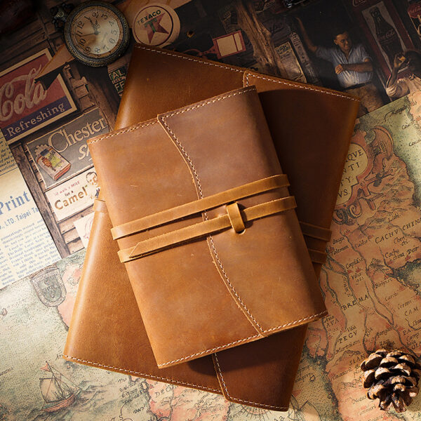 Wholesale A5A6 Top Layer Cowhide Protective Cover Fixed Page Notebook