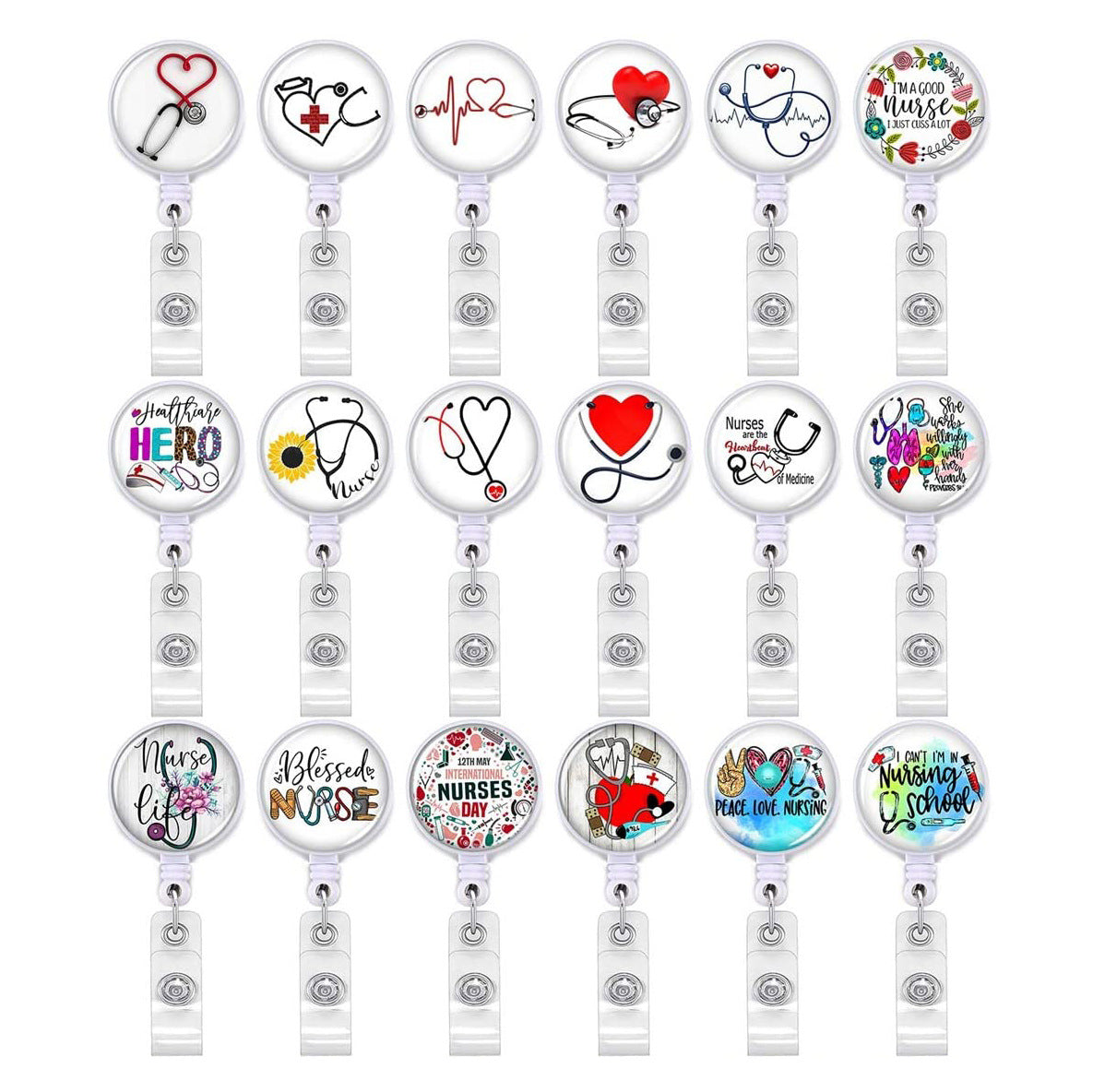 Wholesale Badge Reels ABS stethoscope needle tube nurse retractable keychain
