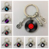 Wholesale Vinyl Records Retro Phonograph Glass Metal Keychains