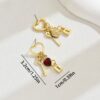 O1CN01akuETB1TX7xXnZoWh_2208880022391-0-cib Wholesale Minimalist Light Luxury Style Heart Set Diamond Lock Shaped Fashionable High-end Earrings