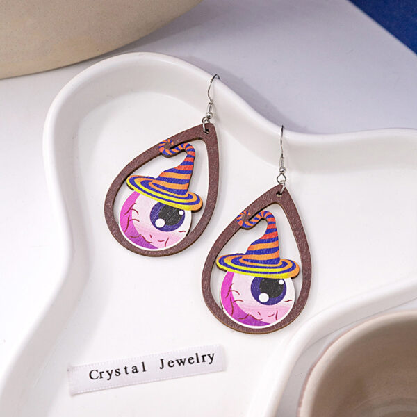 Wholesale and Wholesale of Halloween Party Wooden Pumpkin Earrings