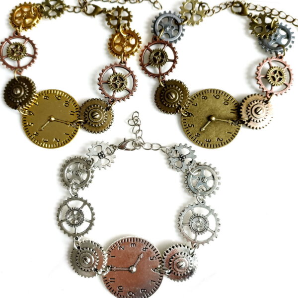O1CN01alvUBf1yQwTeJVNHd_3903596574-0-cib Wholesale Retro Industrial Time Dial Clock Mixed Color Gear Steampunk Alloy Bracelet