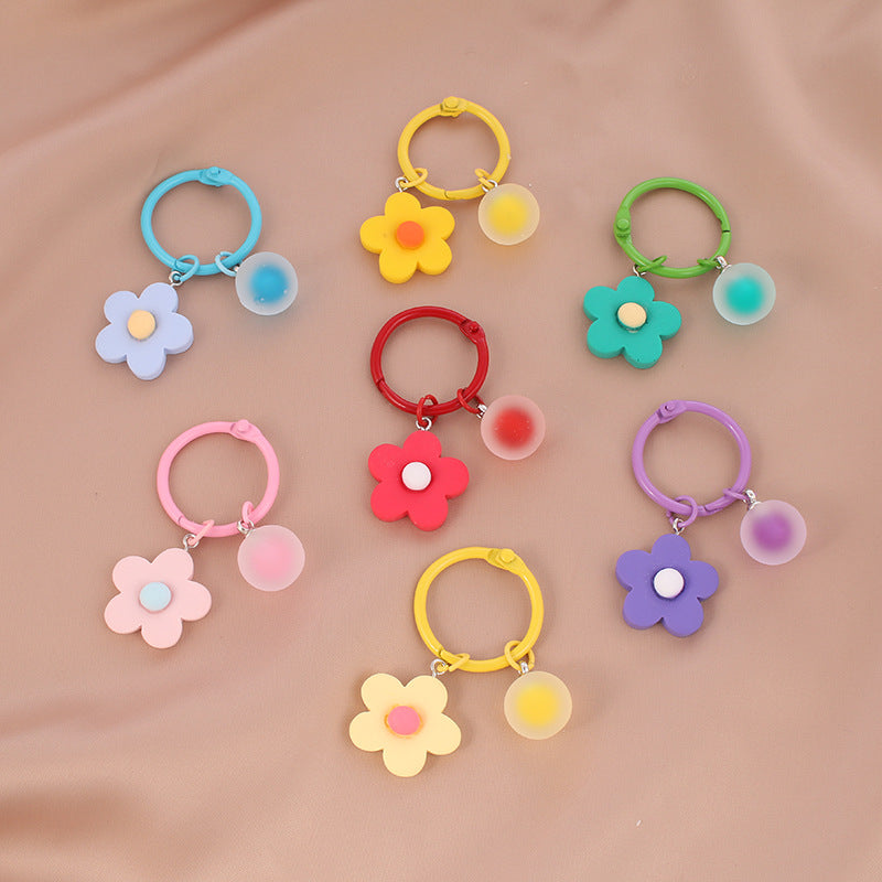 Wholesale Resin Color Flower Keychain