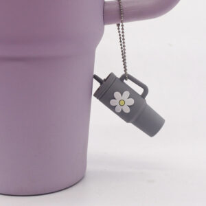 dark gray flower flower cup bead chain