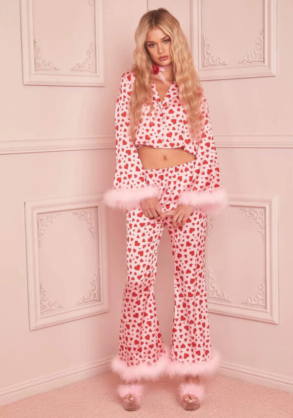 O1CN01ao2pNE1G1RUcYSqhj_2216322010562-0-cib Wholesale Valentine's Day Polyester Exposed Navel Print Casual Set Pajamas