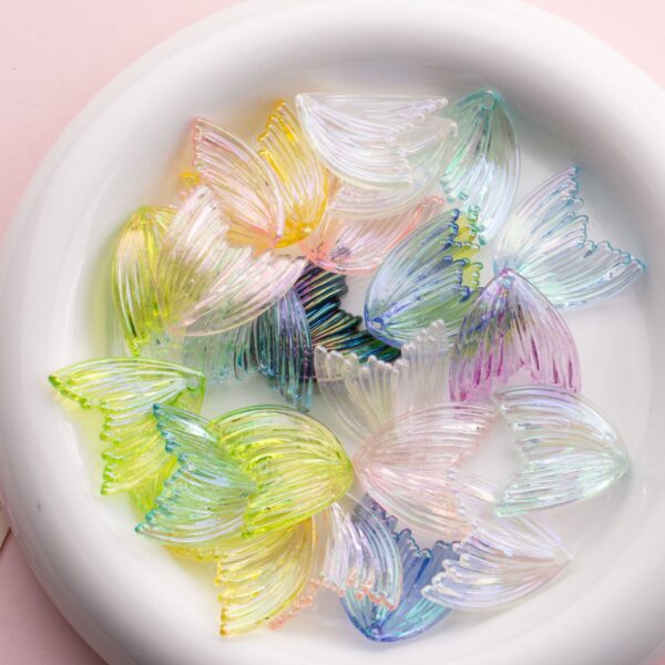 Wholesale UV Coated Mermaid Fish Tail Acrylic Loose Beads