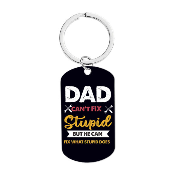 Wholesale Father's Day Color Printed Stainless Steel Keychains